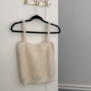 Willow and Wind Cute Cream Knit Tank Top